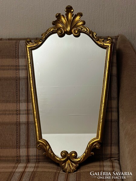 Antique mirror of large gold color from a German heirloom in excellent condition