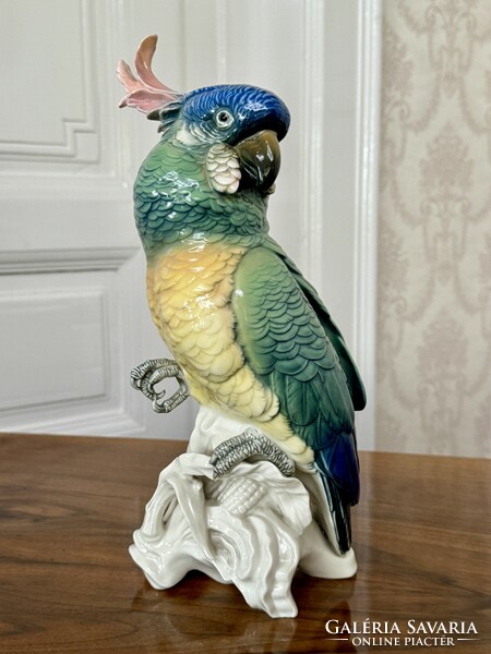 Ens porcelán papagáj 32cm