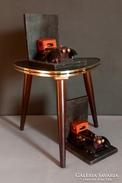 Wooden vintage car bookend in pairs, negotiable design