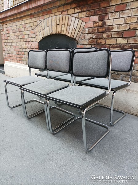 Bauhaus design Cesca szék, Marcel Breuer terv, kiváló állapotban a fém váz:)