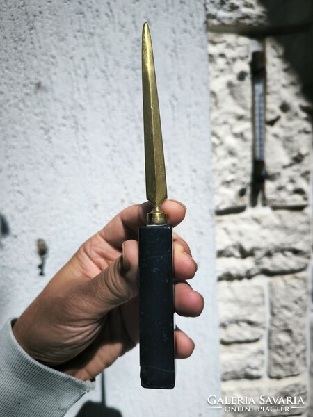 Antik màrvàny réz papír vàgó íróasztal kellék,levél nyitó levél nehezék