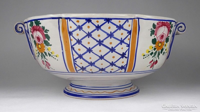 1R412 hand-painted large ceramic table center serving bowl 30.5 Cm
