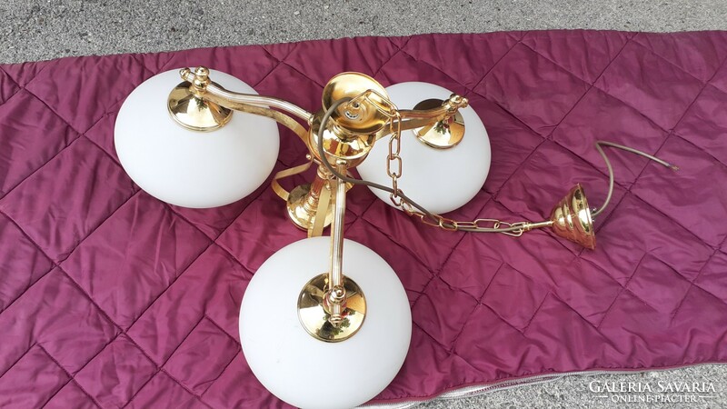 Viennese nostalgia empire chandelier, 3 bulbs, orion-molecz lu 1460 gold-opal