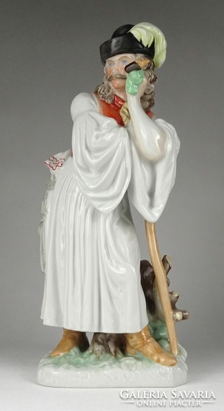 1R669 Herend pipe-smoking shepherd porcelain figurine 29 cm