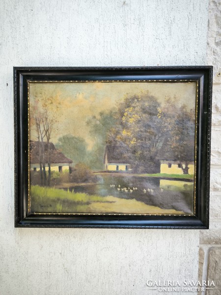 Leáraztam!Tàjkép festmény,Nagybànya színek, Olaj-vàszon festmény, Népi stílusú Neógrádi,Àcs Àgoston,