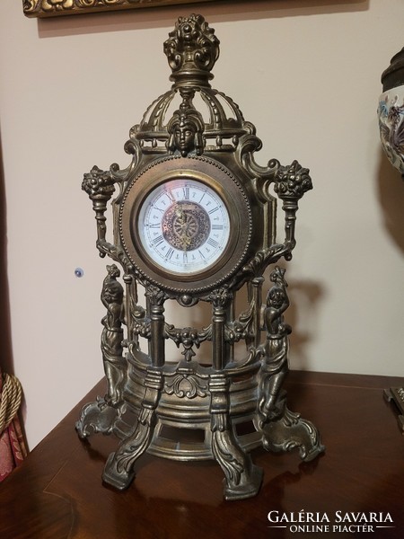 Old copper mantel clock