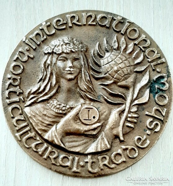 Nemzetközi kertészeti kiállitás 1996 Magyar kert  növényvilág Szigetszentmiklós bronz emlék plakett