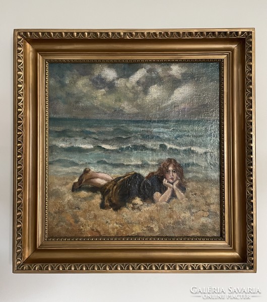 Csók István A Lidó homokjában, 1920 körül