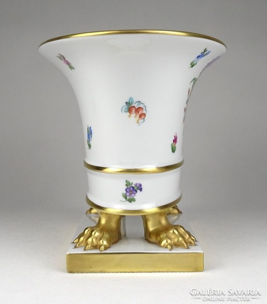 1R611 Bouquet de Saxe Lion's Base Herendi Porcelain Pot