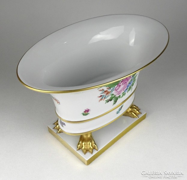 1R611 Bouquet de Saxe Lion's Base Herendi Porcelain Pot