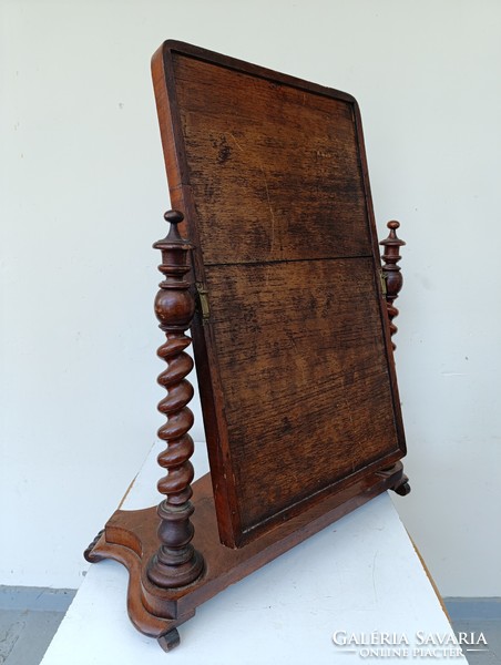 Antik biedermeier fa bútor nagy csavart oszlopos álló tükör 579 8947