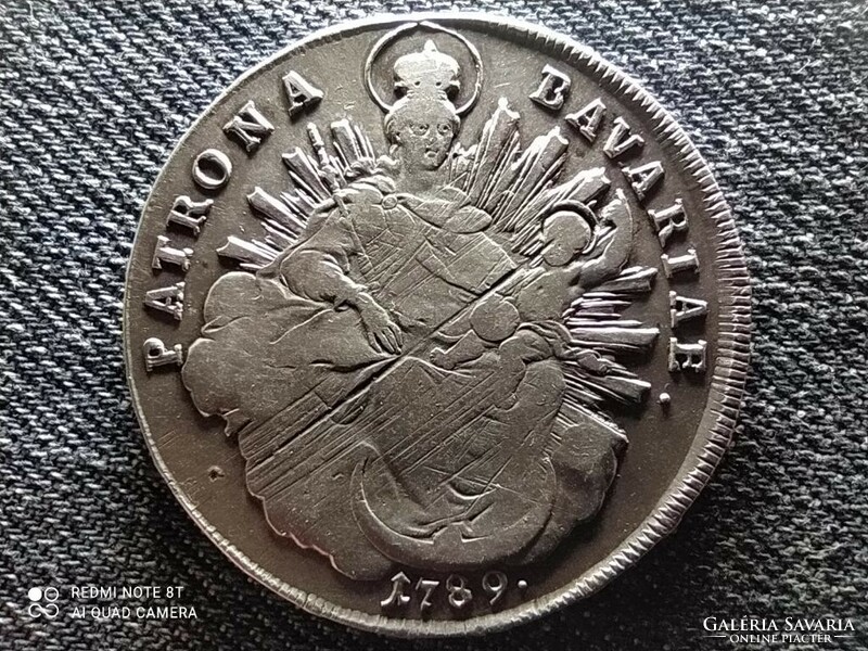 Német Államok Bajorország II. Károly (1777-1799) .833 ezüst 1 tallér 1789