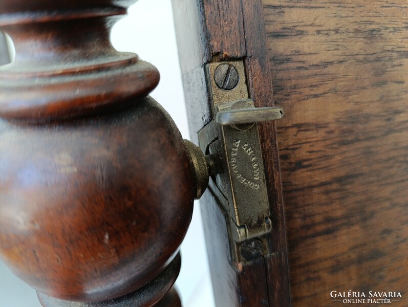 Antik biedermeier fa bútor nagy csavart oszlopos álló tükör 579 8947