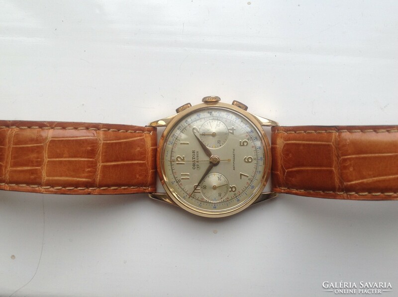 Orator svájci 14k-os arany Chronograph férfi aranyóra