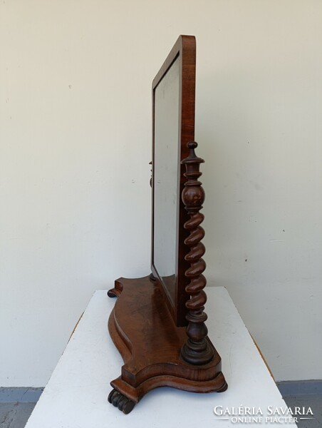 Antik biedermeier fa bútor nagy csavart oszlopos álló tükör 579 8947