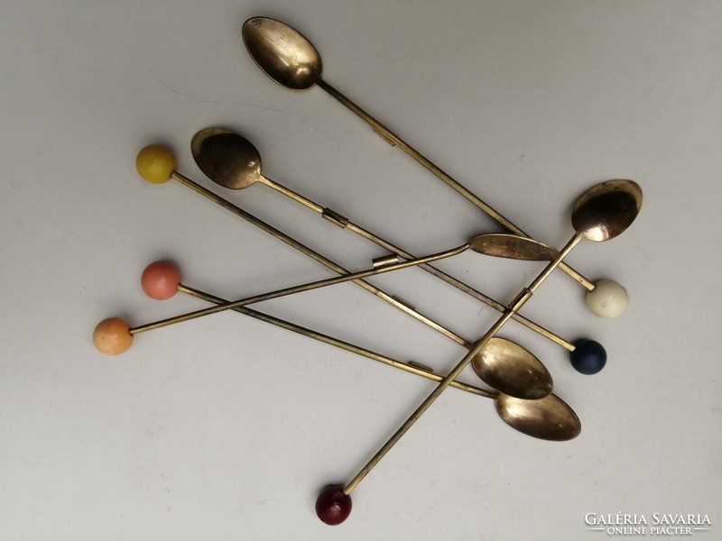 ART DECO KOKTÉLOS KANALAK SZÍVÓSZÁL TARTÓVAL -  6 DB