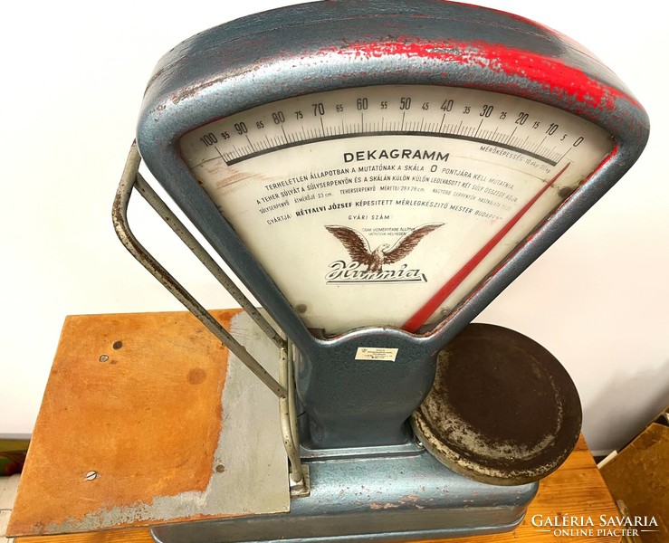 Háború előtti régi bolti mérleg, Rétfalvi József féle Hunnia mérleg, vintage