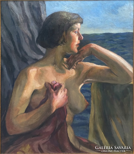 Klimó István (1883-1961) : Ábrándozó (Art-Deco hölgy)