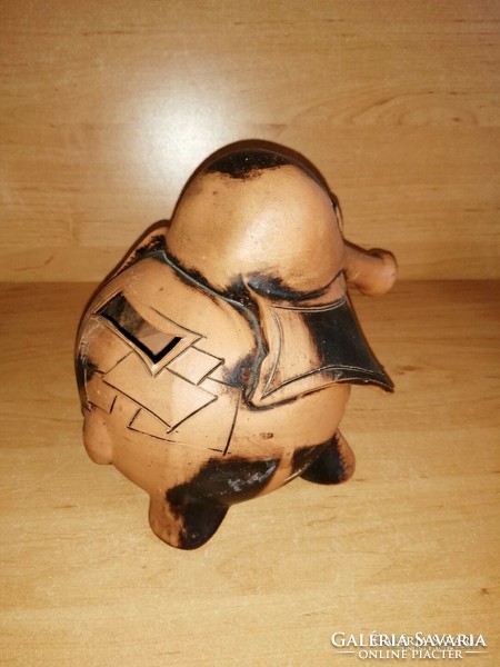 Kerámia terracotta art deco elefánt persely - 14 cm magas (z)