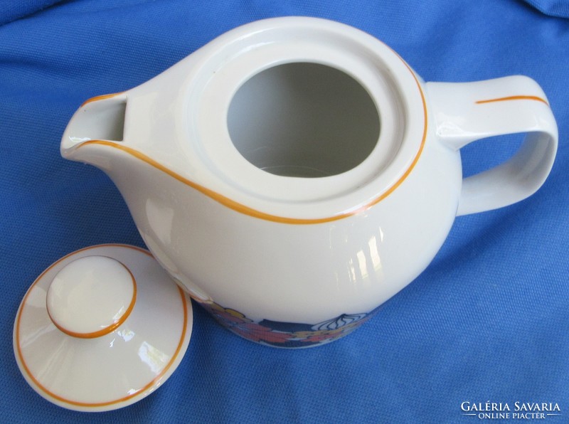 Hollóházi porcelán kotyogós kávéfőző kanna, jelzett, nem hibás.