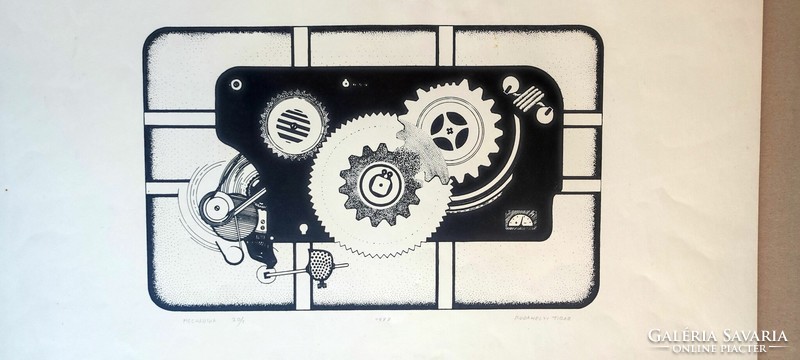 Budahelyi Tibor 1977-es szitanyomat 43x62 cm lapméret  30/1 számozás