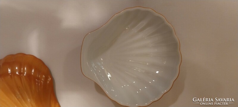 2 darab mázas francia porcelán shell kagyló alakú tányér tál kínáló sütőforma mediterrán provance B