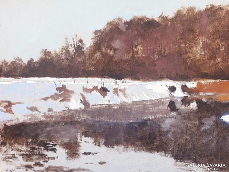 Holba Tivadar (1906-1995) Téli Folyópart