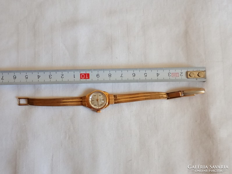 Óra karóra 008 - GUB GLASHÜTTE mechanikus felhúzós retro 18mm aranyozott 20µ - alkatrésznek