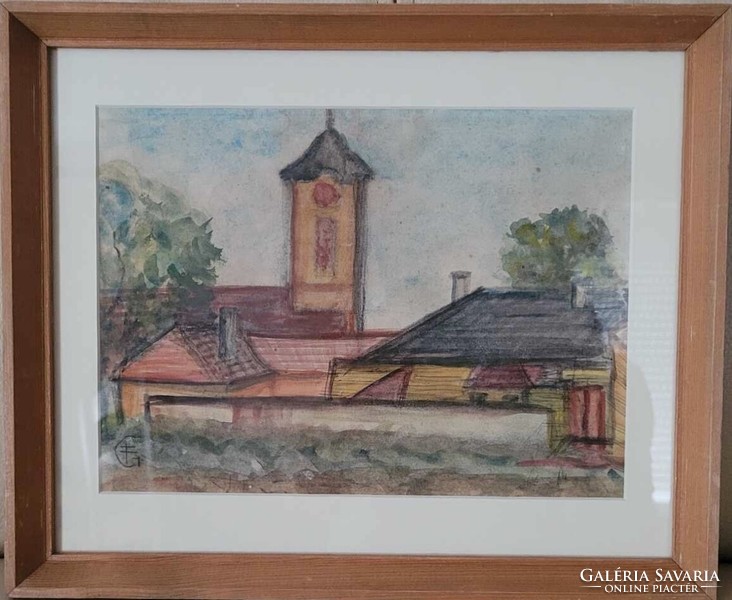 Gyűjtői hagyatékból. Faragó Géza (1877-1928) Szentendre akvarell