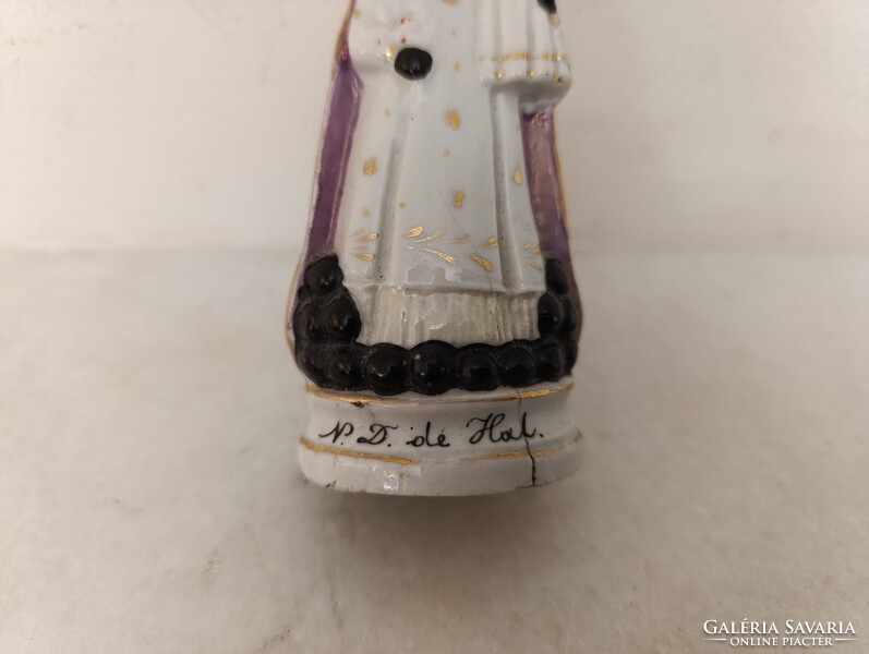 Antik biszkvit porcelán kis fekete Madonna Mária Jézus szobor 19. század keresztény katolikus 745