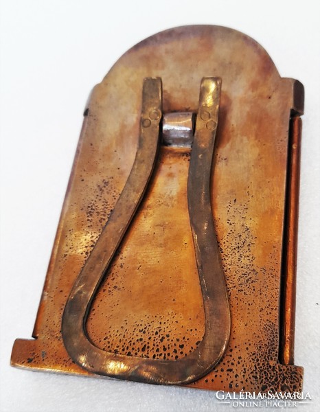 Modern bronz álló triptichon ikon