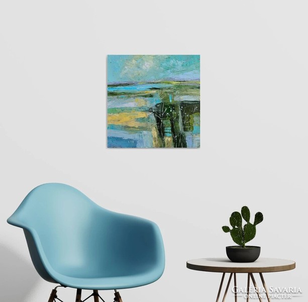 Simon Túnde: Séta közben (50x50cm)