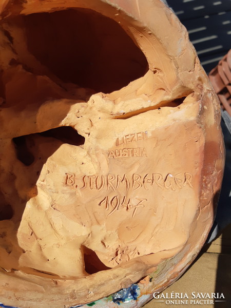 Nagyon ritka, egyedi Liezeni kerámia szobor, Berta Sturmberger (sérült)
