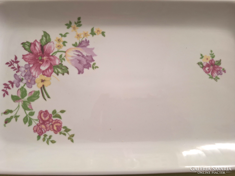 Német porcelán szendvicses tál, Kahla kínáló, szögletes tál