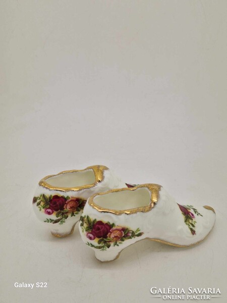 Angol Royal Albert old country roses porcelán cipő gyűjtőknek 11.5cm