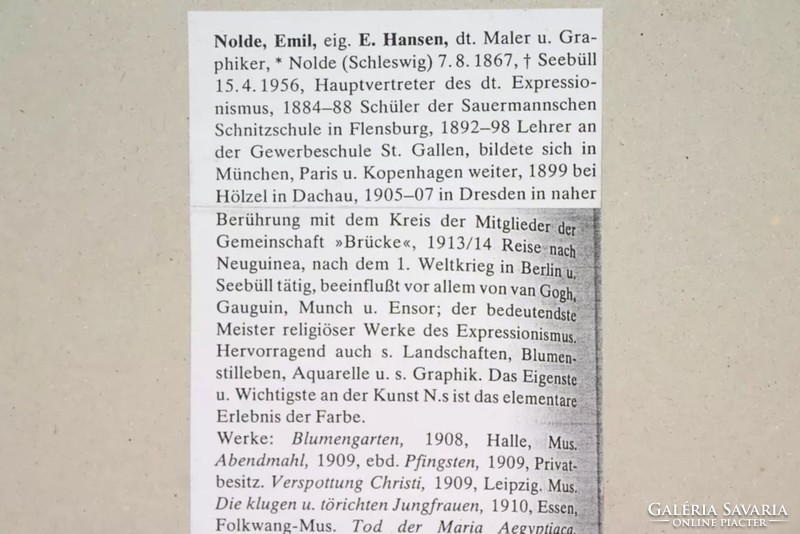 Emil Nolde eredeti fametszete