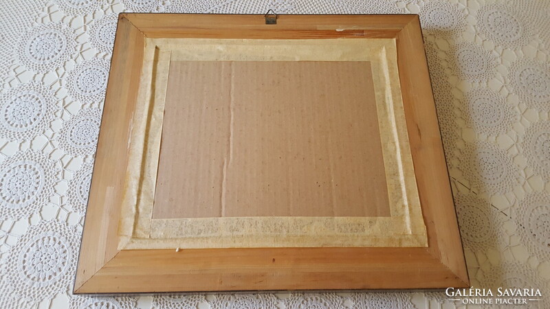 Szép fa képkeret,nyomattal 45.5x40.5cm.