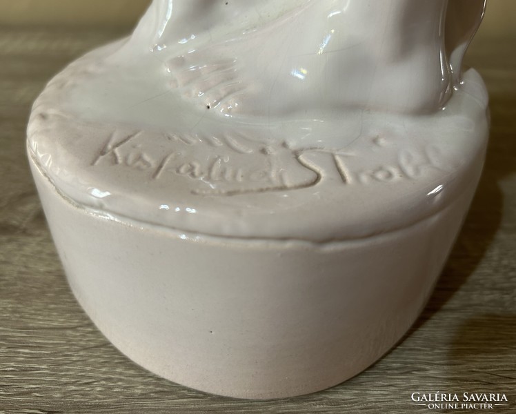 Kisfaludi Strobl Zsigmond mázas kerámia női akt szobor