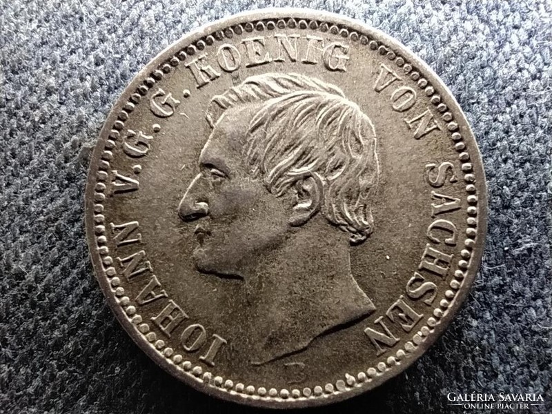 Német Államok Szász Királyság I. János (1854-1873) .521 ezüst 1/6 tallér 1865 B