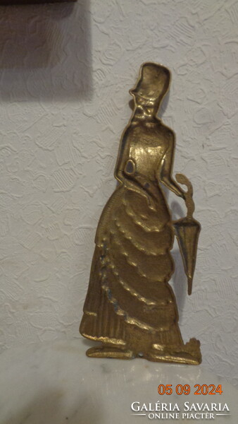 Rézveret , meg különböztető jelzés , ajtó figura  , mosdó ajtóra  ( női )