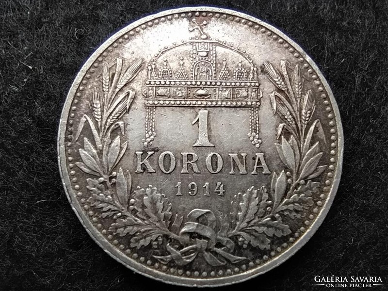 Magyarország I. Ferenc József (1848-1916) .835 Ezüst 1 Korona 1914 KB