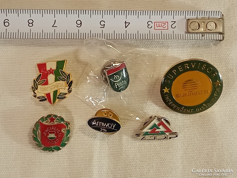 Kitűző jelvény 6db egyben Törzsgárda Posta Socialista Amway Supervisor VMDP vegyesen