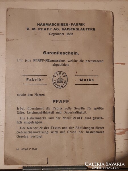 Pfaff varrógép használati útmutató