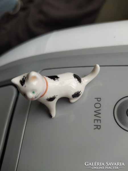 Mini porcelán foltos cicus/cica (Hollóházi?)
