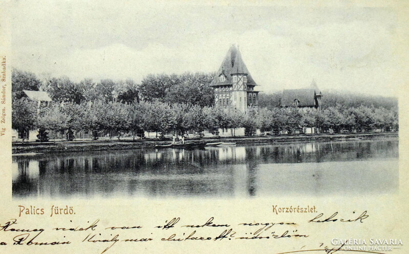 Palics fürdő - Korzórészlet  -  fotó képeslap - 190?