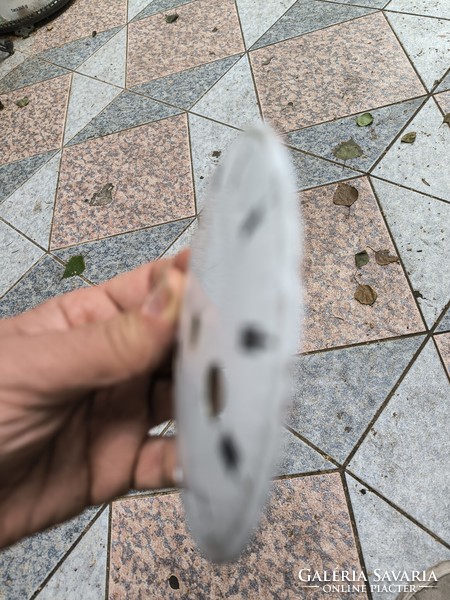 Antik 2 felhúzós zománc szàmlap feles ütős Biedermeier asztali óra kandalló óra szàmlap  kb 10 cm