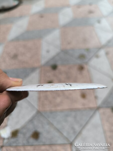 Antik 2 felhúzós zománc szàmlap feles ütős Biedermeier asztali óra kandalló óra szàmlap  kb 10 cm