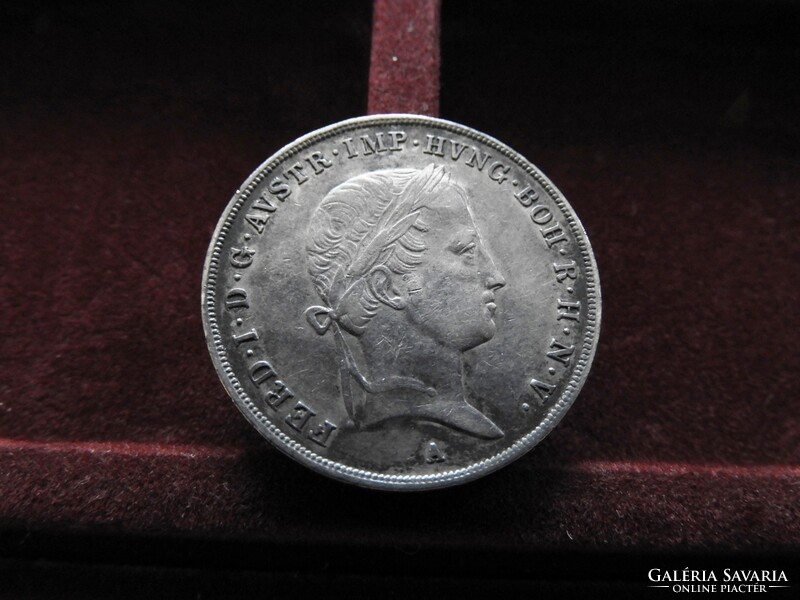 1848 A Bécs ezüst 1/2 tallér fél tallér V. Ferdinánd NAGYON RITKA csak 3964 db! patinás tisztítatlan