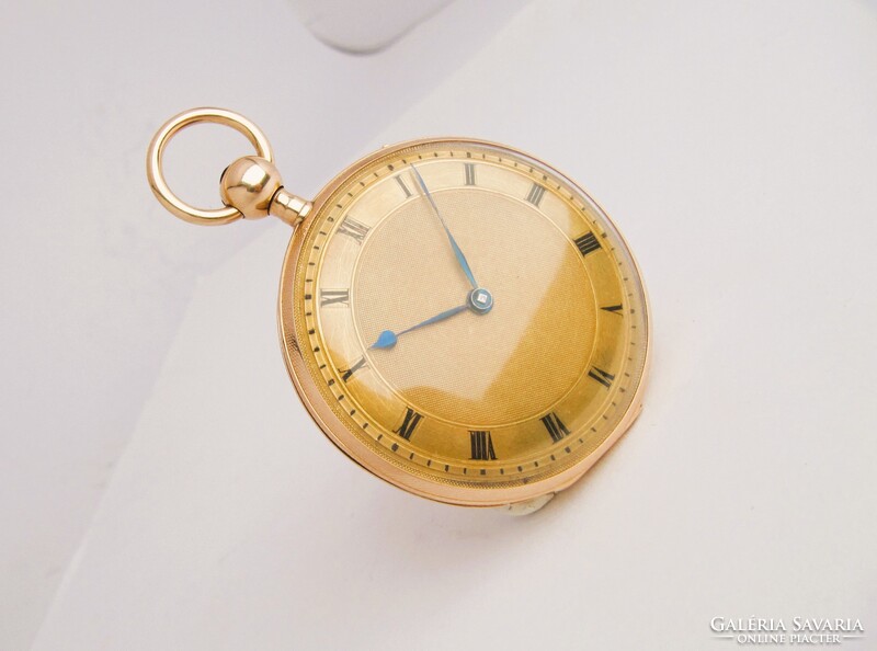 RITKASÁG ,BREGUET NEGYEDÜTŐS 14K ARANY ZSEBÓRA, 1830-35