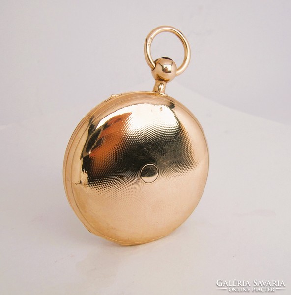 RITKASÁG ,BREGUET NEGYEDÜTŐS 14K ARANY ZSEBÓRA, 1830-35